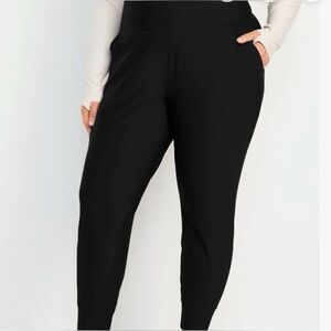 OLD NAVY PowerSoft High-Rise Go-Dry Black Joggers Ankle Leggings Size 3X NWT